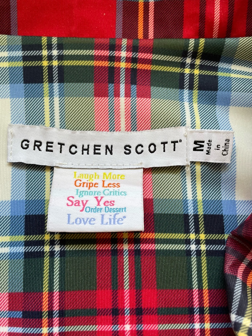 Dark Academia Plaid Shirt Dress Tie Waist Long Sleeve Large Gretchen Scott Paris - Picture 7 of 10